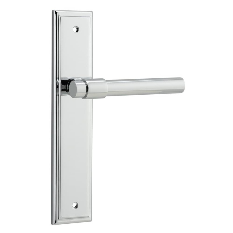 Door Lever Helsinki Stepped Latch Pair Polished Chrome