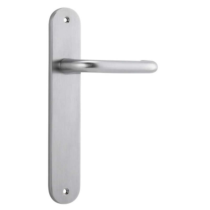 Door Lever Oslo Oval Latch Brushed Chrome