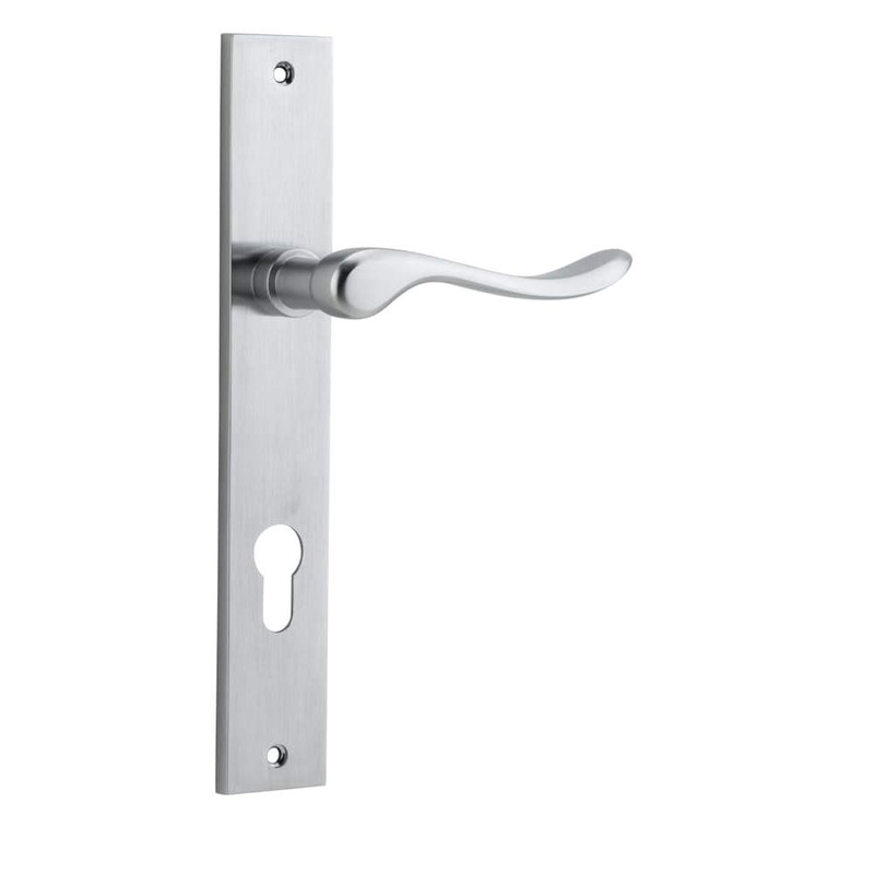 Door Lever Stirling Rectangular Euro Pair Brushed Chrome