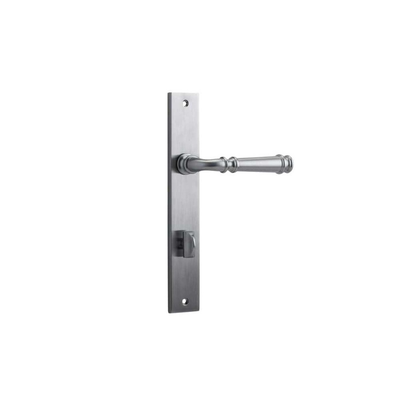 Door Lever Verona Rectangular Privacy Brushed Chrome