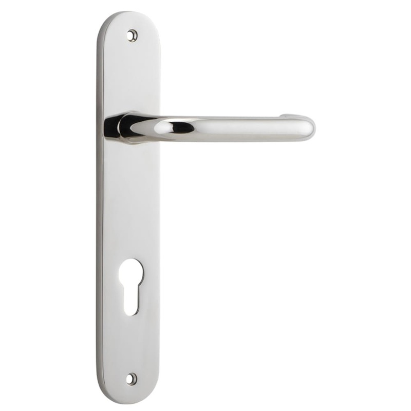 Door Lever Oslo Oval Euro Polished Nickel