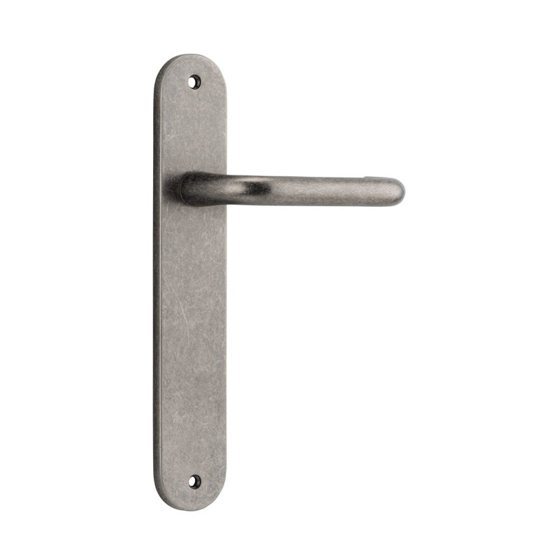 Door Lever Oslo Oval Latch Distressed Nickel