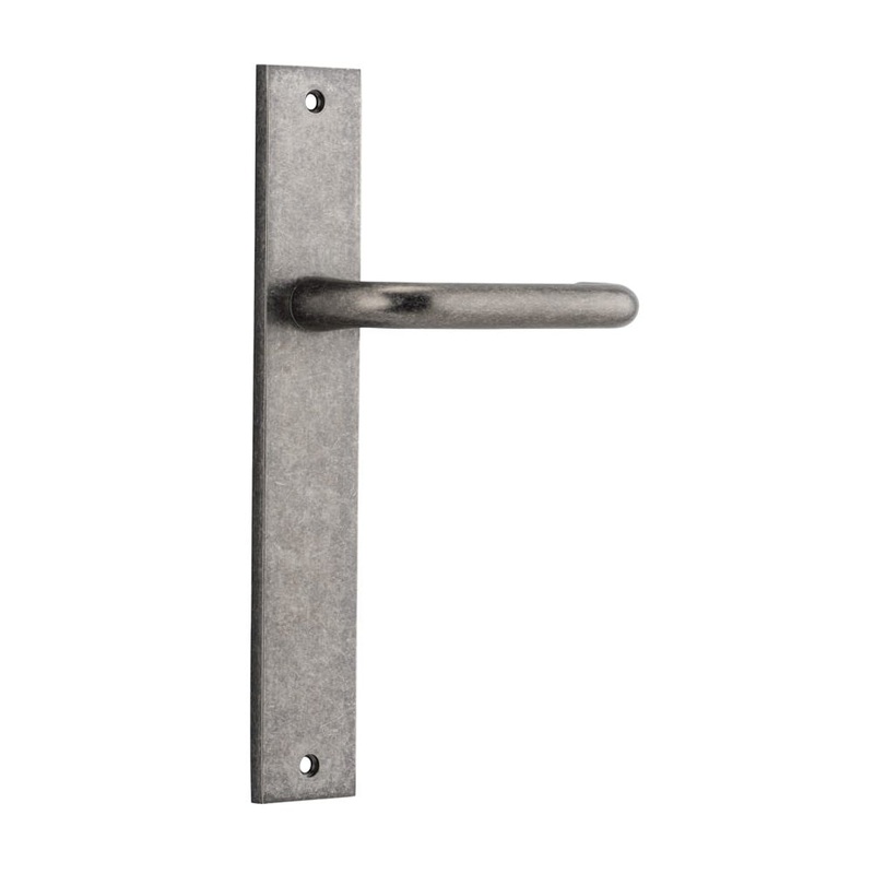Door Lever Oslo Rectangular Latch Distressed Nickel