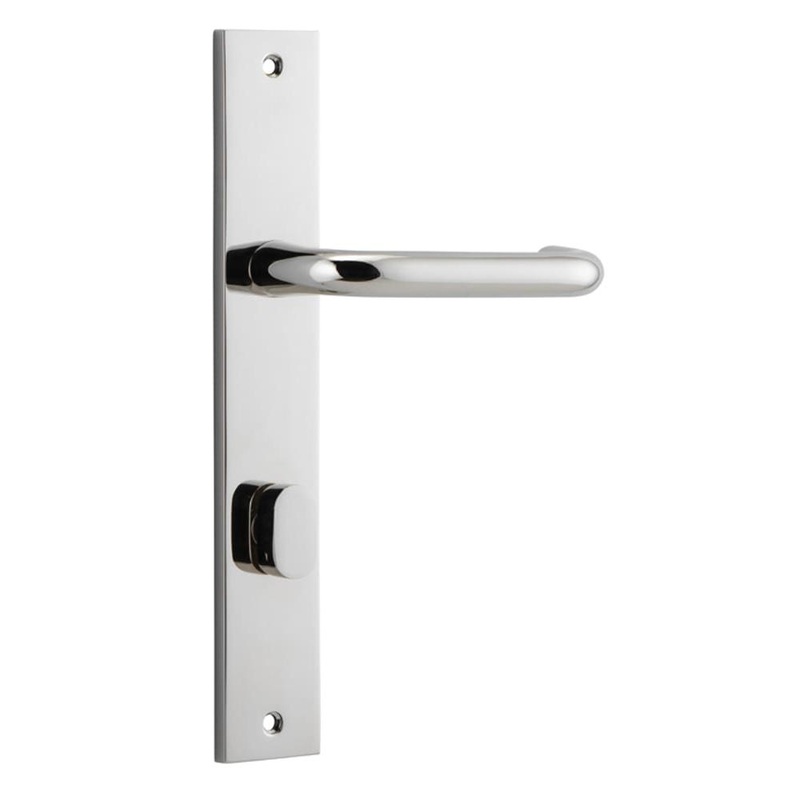 Door Lever Oslo Rectangular Privacy Polished Nickel