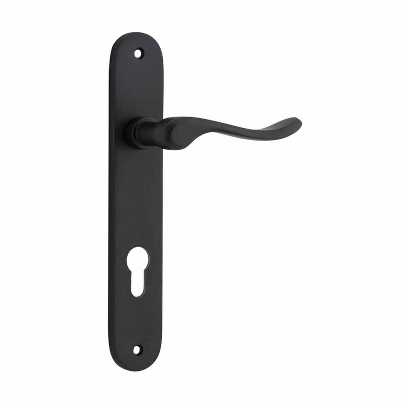 Door Lever Stirling Oval Euro Pair Matt Black