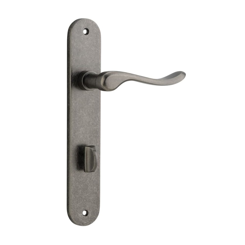 Door Lever Stirling Oval Privacy Pair Distressed Nickel