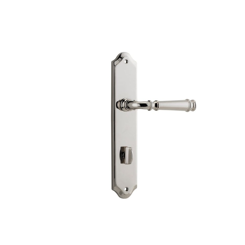 Door Lever Verona Shouldered Privacy Polished Nickel