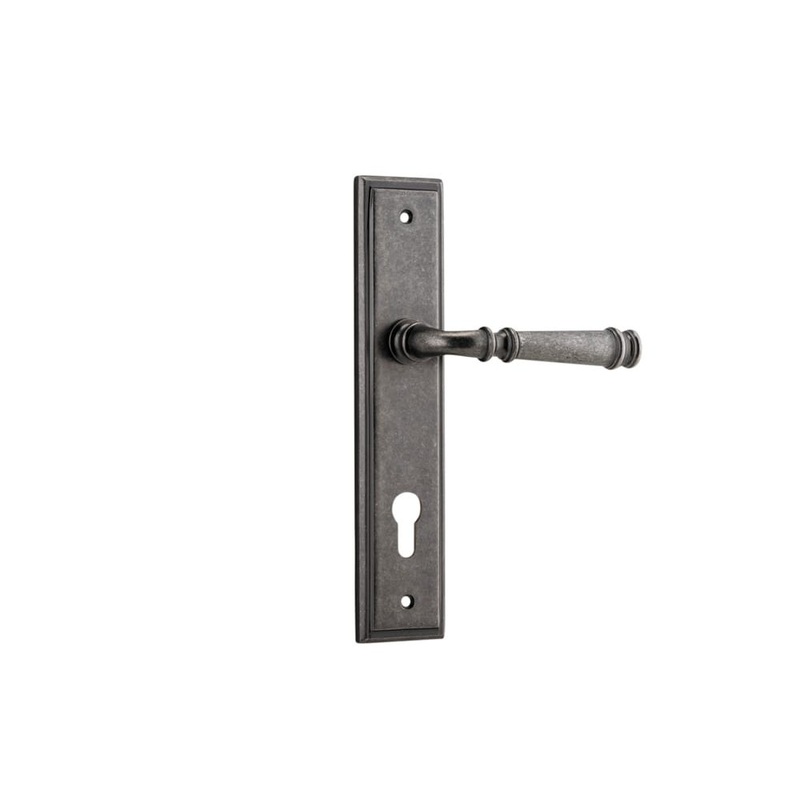Door Lever Verona Stepped Euro Distressed Nickel