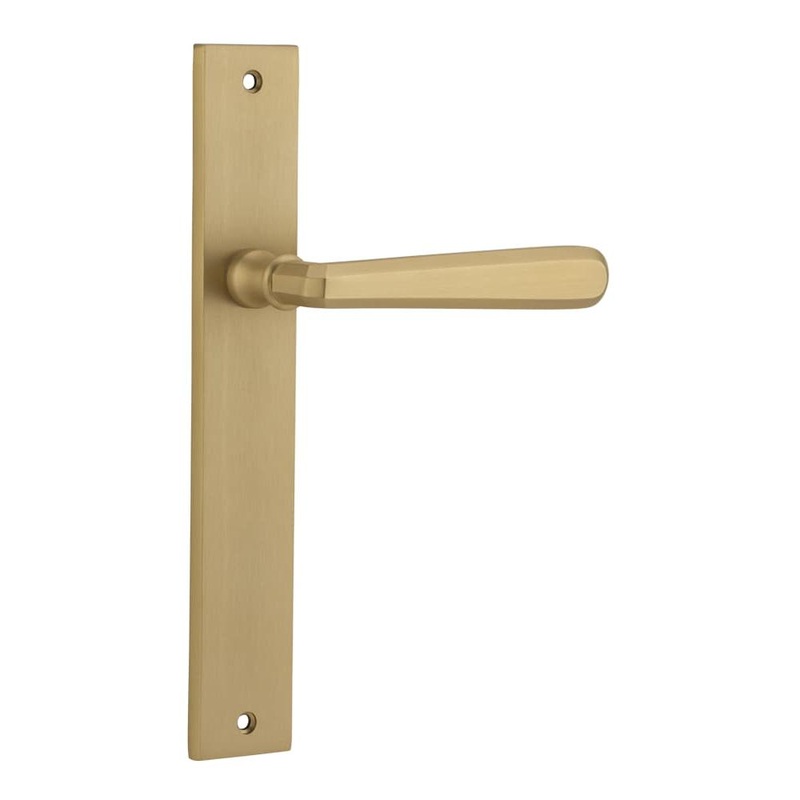 Door Lever Copenhagen Rectangular Latch Pair Brushed Brass