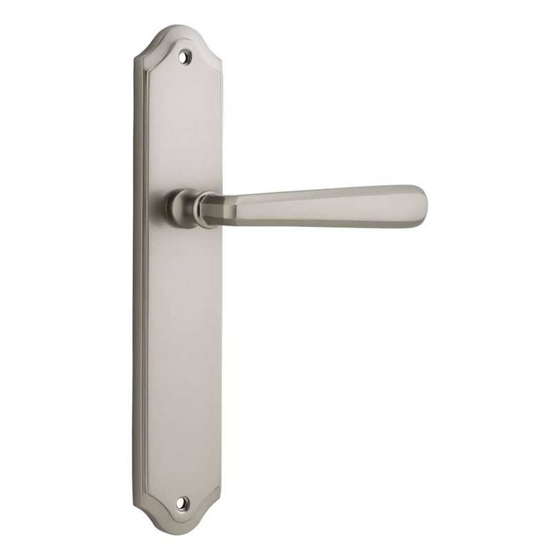 Door Lever Copenhagen Shouldered Latch Pair Satin Nickel