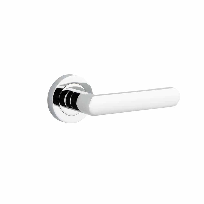 Door Lever Osaka Round Rose Polished Chrome