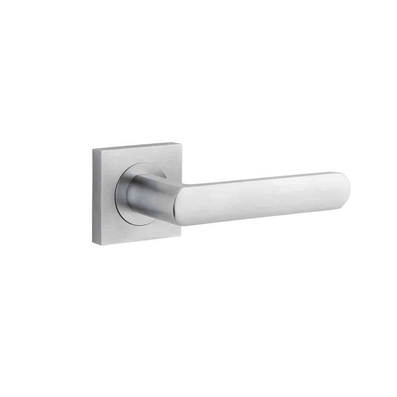 Door Lever Osaka Square Rose Brushed Chrome