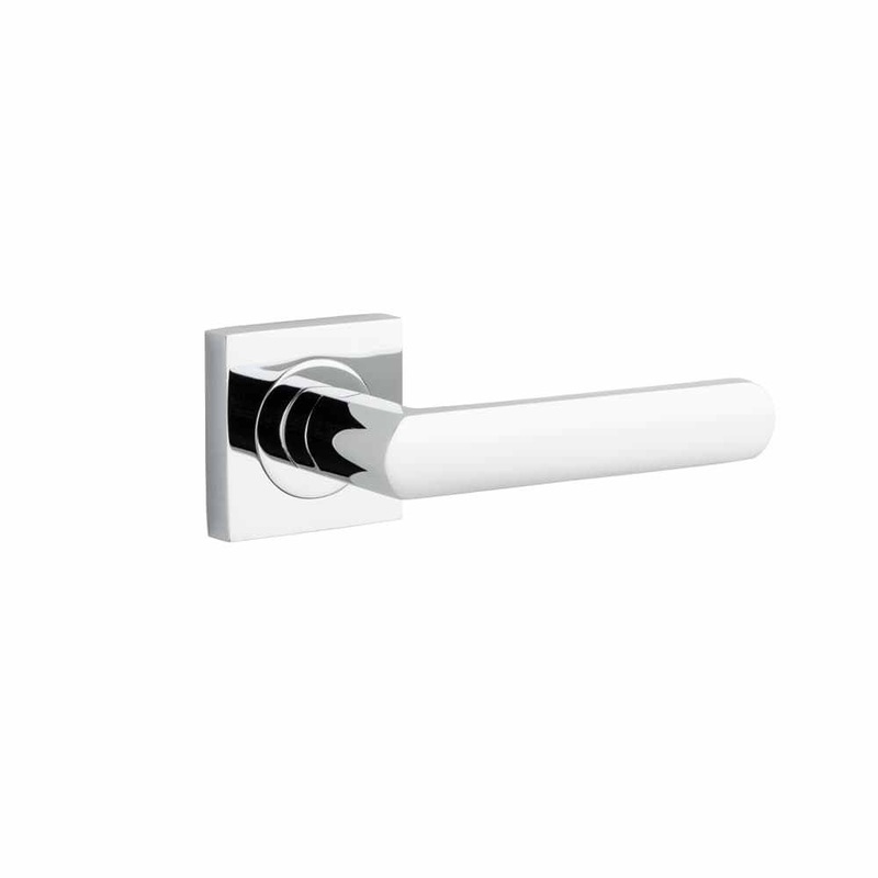 Door Lever Osaka Square Rose Polished Chrome