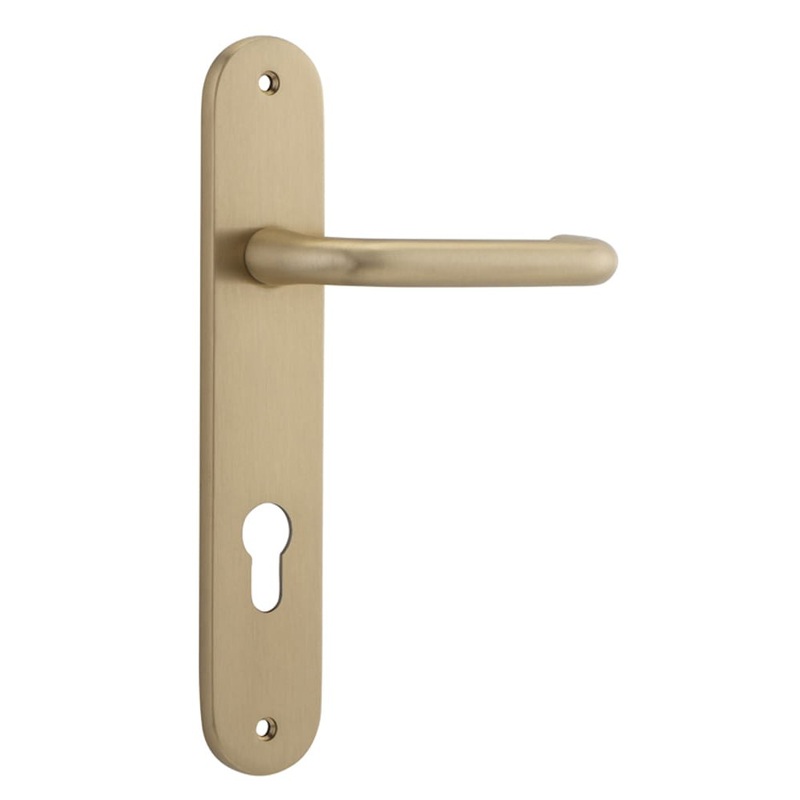 Door Lever Oslo Oval Euro Brushed Brass