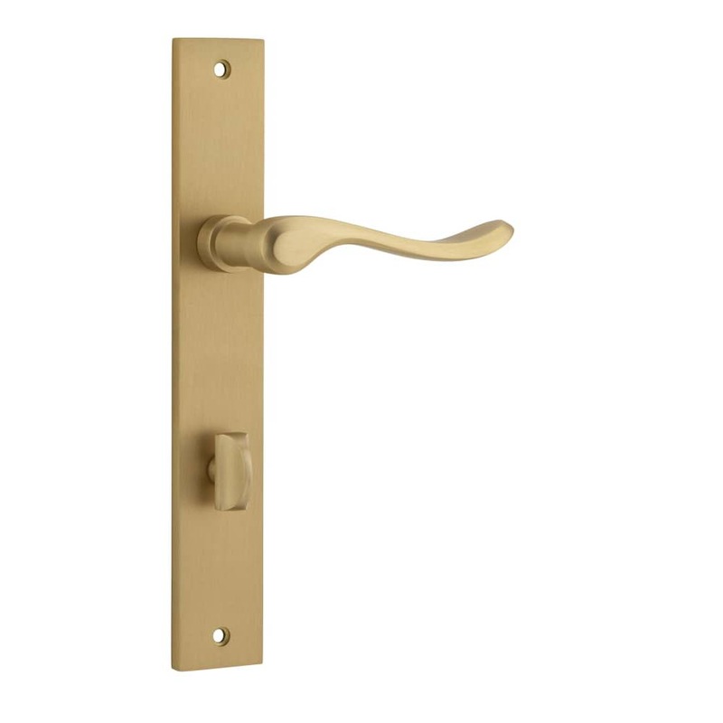 Door Lever Stirling Rectangular Privacy Pair Brushed Brass
