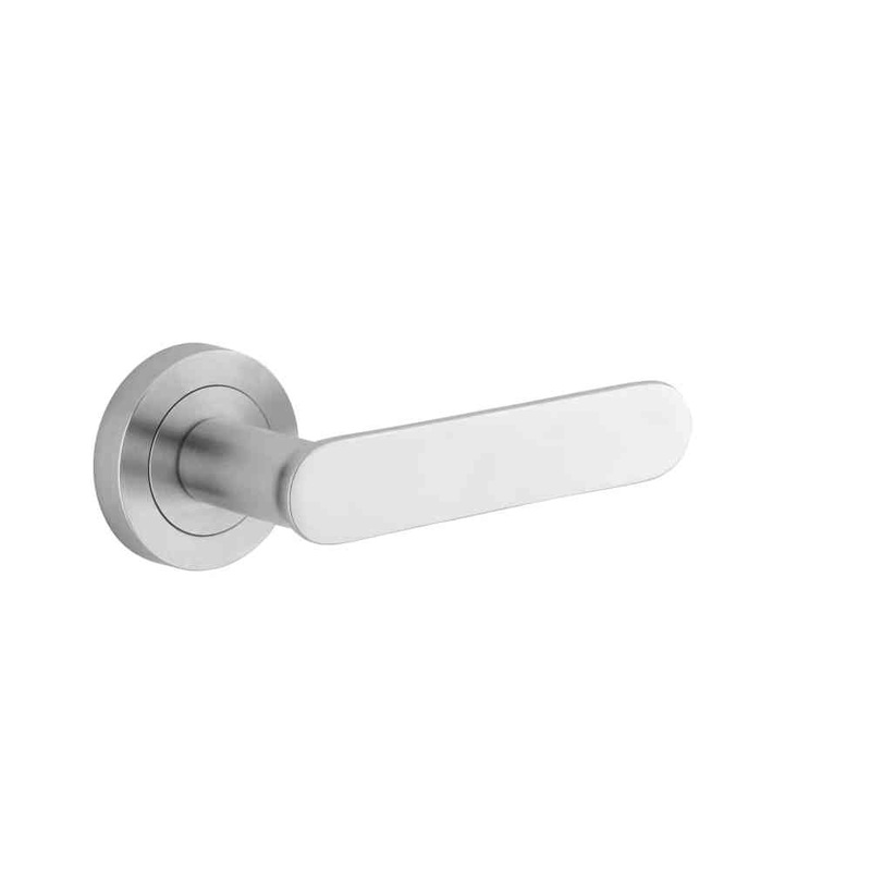 Door Lever Bronte Round Rose Brushed Chrome