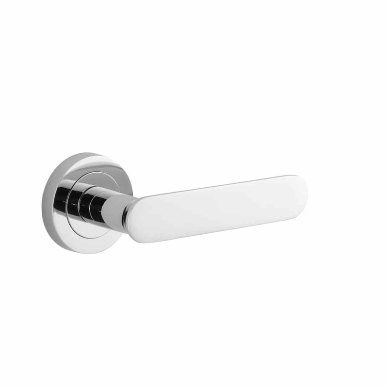 Door Lever Bronte Round Rose Polished Chrome