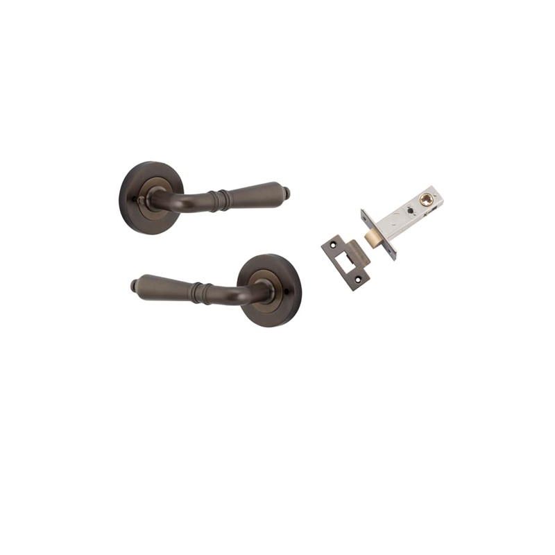 Door Lever Sarlat Round Rose Inbuilt Privacy Kit Signature Brass