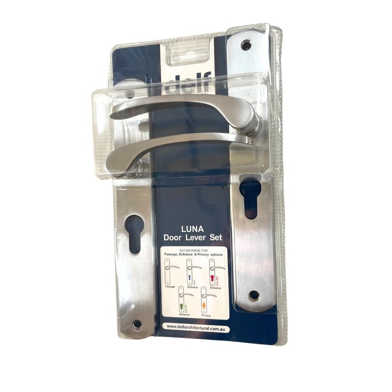 Luna Lever Set Euro Satin Chrome