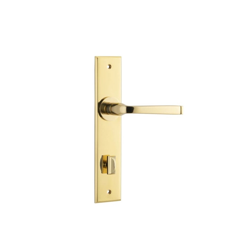 Door Lever Annecy Chamfered Privacy Polished Brass