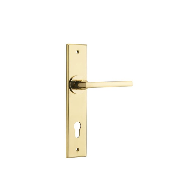 Door Lever Baltimore Chamfered Euro Polished Brass