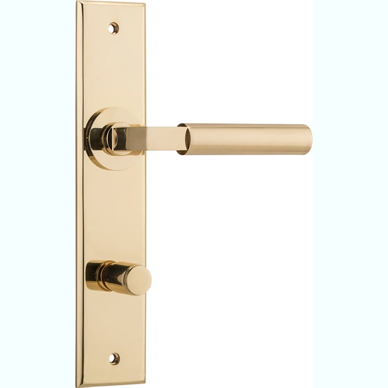 Door Lever Berlin Chamfered Privacy Polished Brass