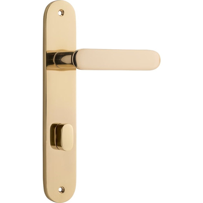 Door Lever Bronte Oval Privacy Polished Brass