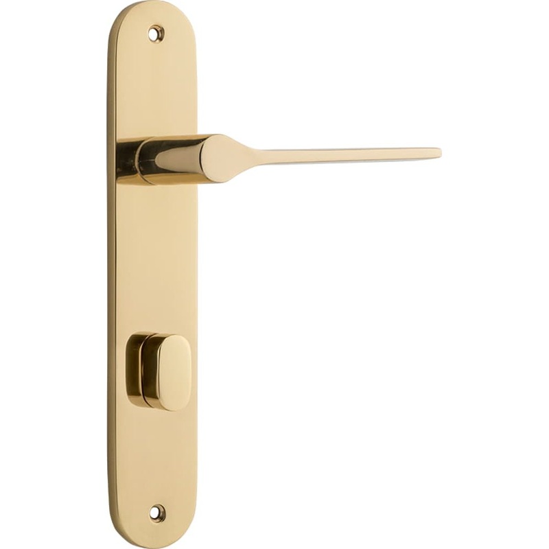 Door Lever Como Oval Privacy Polished Brass