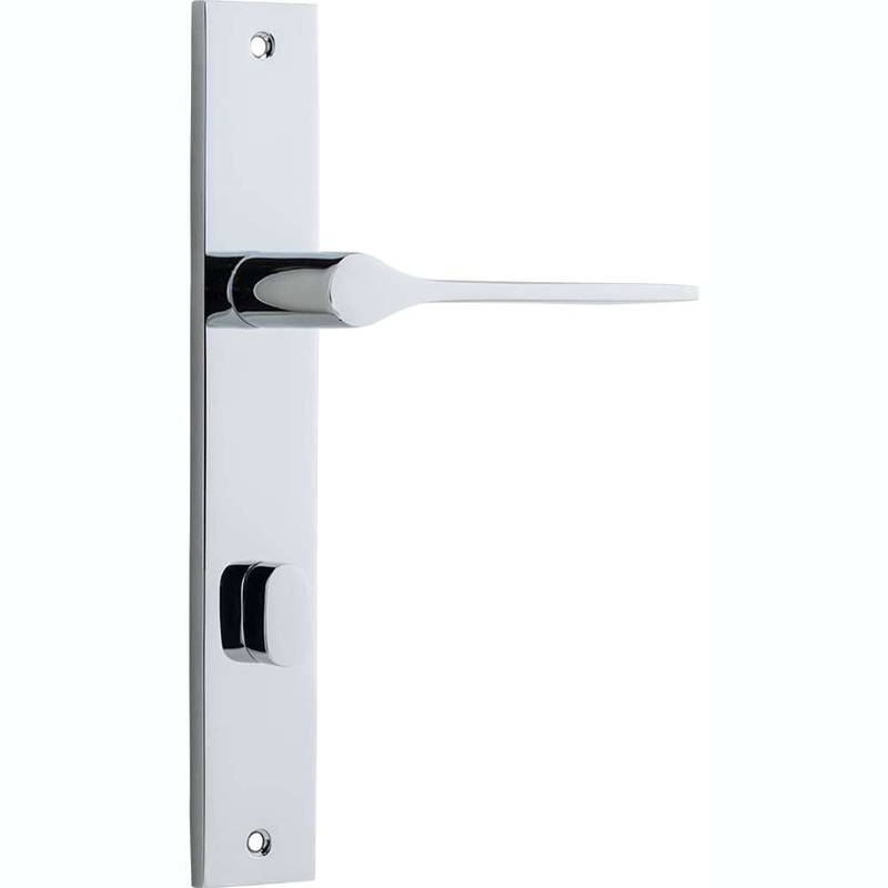 Door Lever Como Rectangular Privacy Polished Chrome
