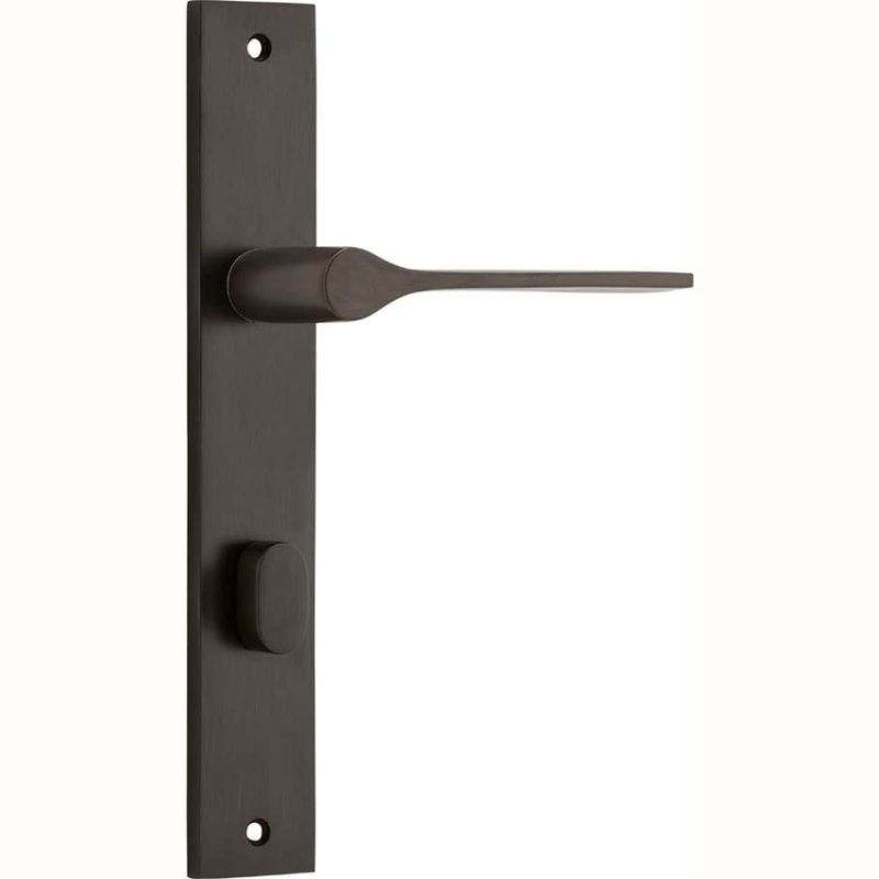 Door Lever Como Rectangular Privacy Signature Brass