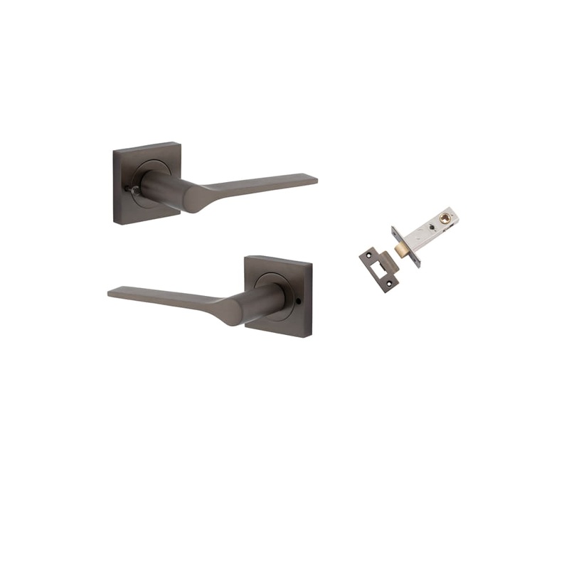 Door Lever Como Square Rose Inbuilt Privacy Kit Signature Brass
