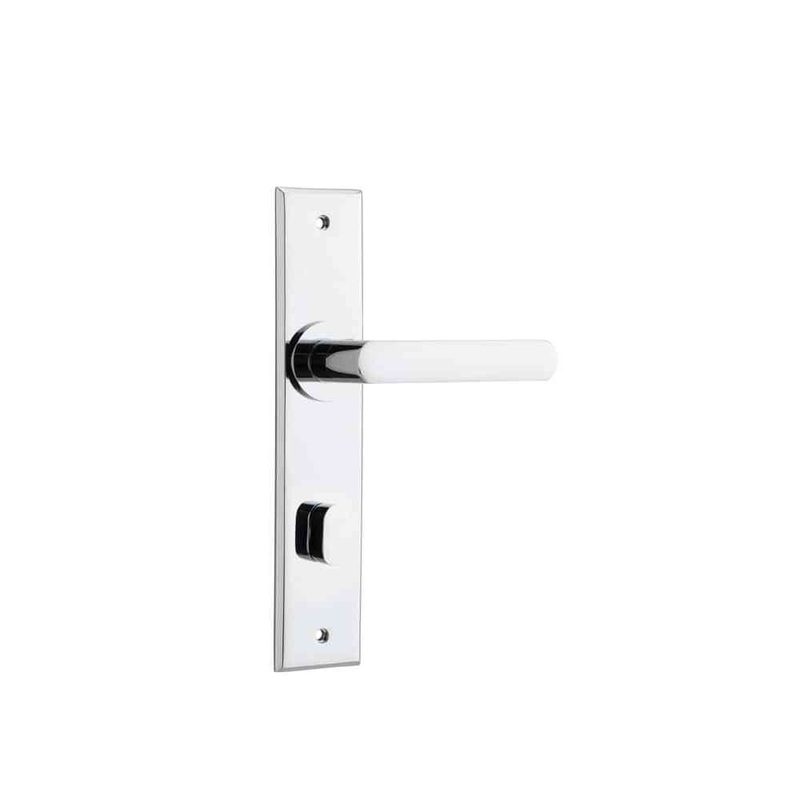 Door Lever Osaka Chamfered Privacy Pair Polished Chrome