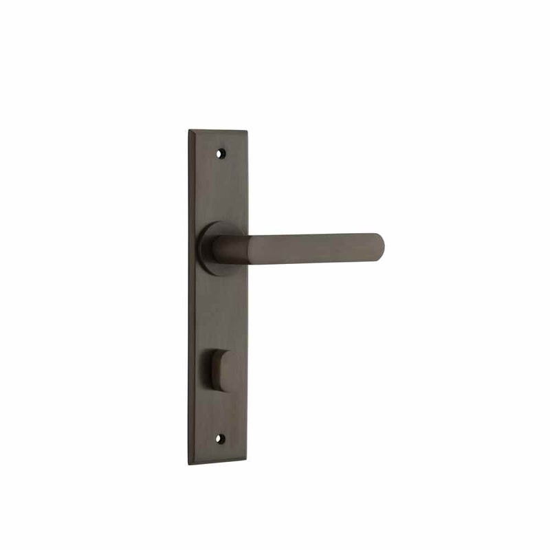 Door Lever Osaka Chamfered Privacy Pair Signature Brass