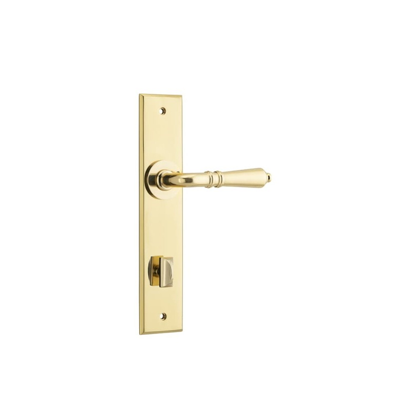 Door Lever Sarlat Chamfered Privacy Polished Brass
