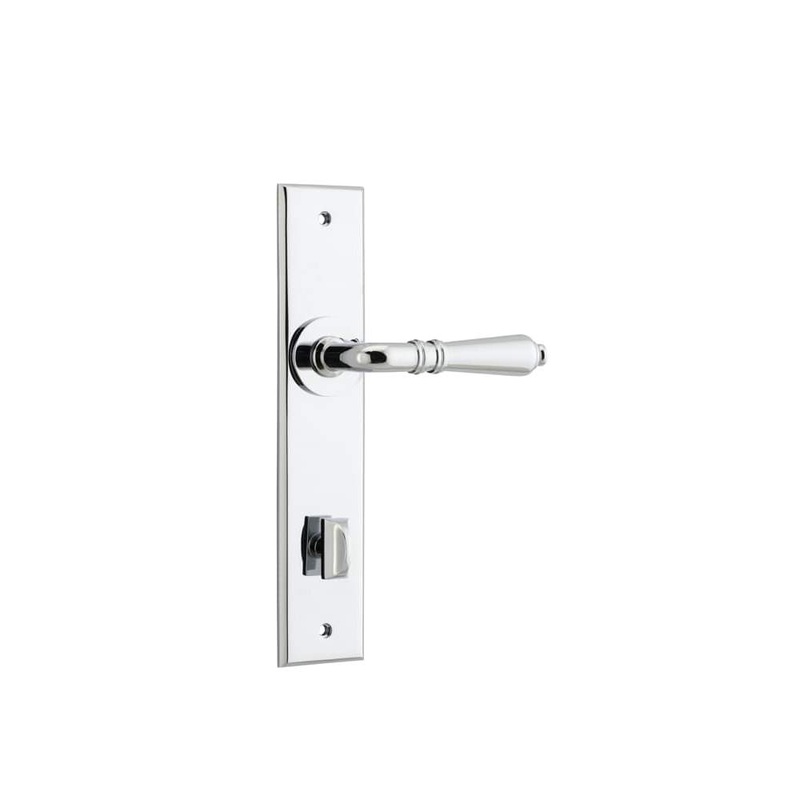 Door Lever Sarlat Chamfered Privacy Polished Chrome