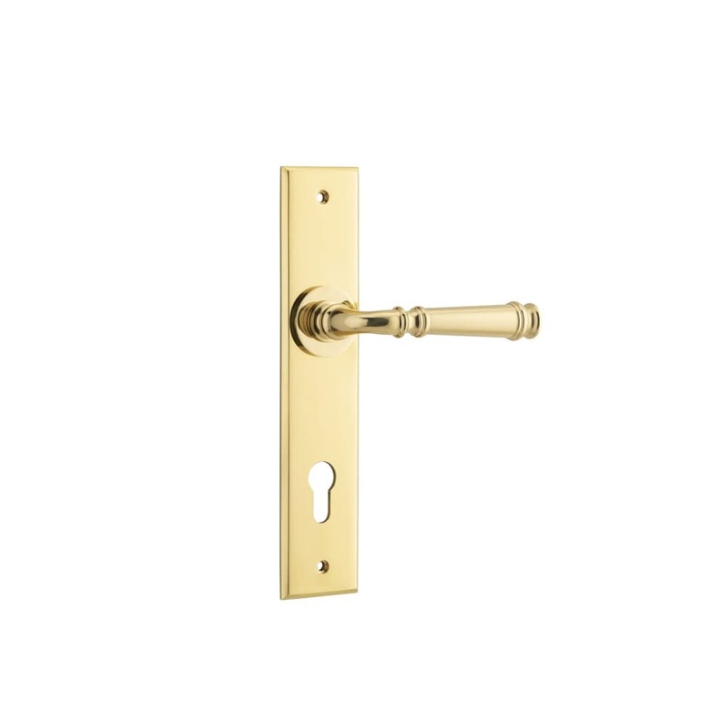 Door Lever Verona Chamfered Euro Polished Brass