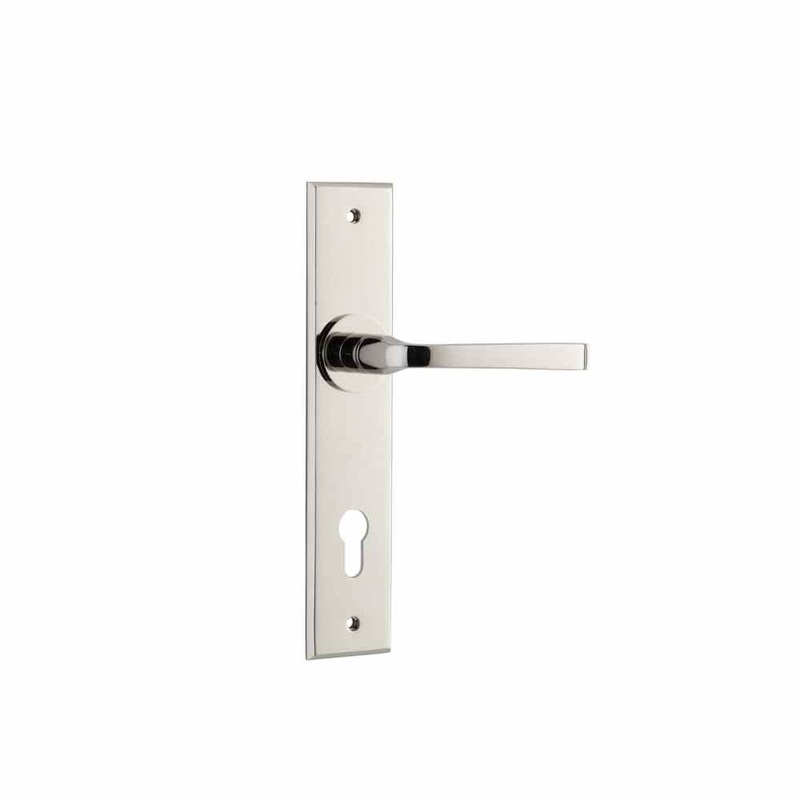 Door Lever Annecy Chamfered Euro Polished Nickel