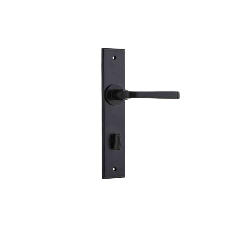 Door Lever Annecy Chamfered Privacy Matt Black