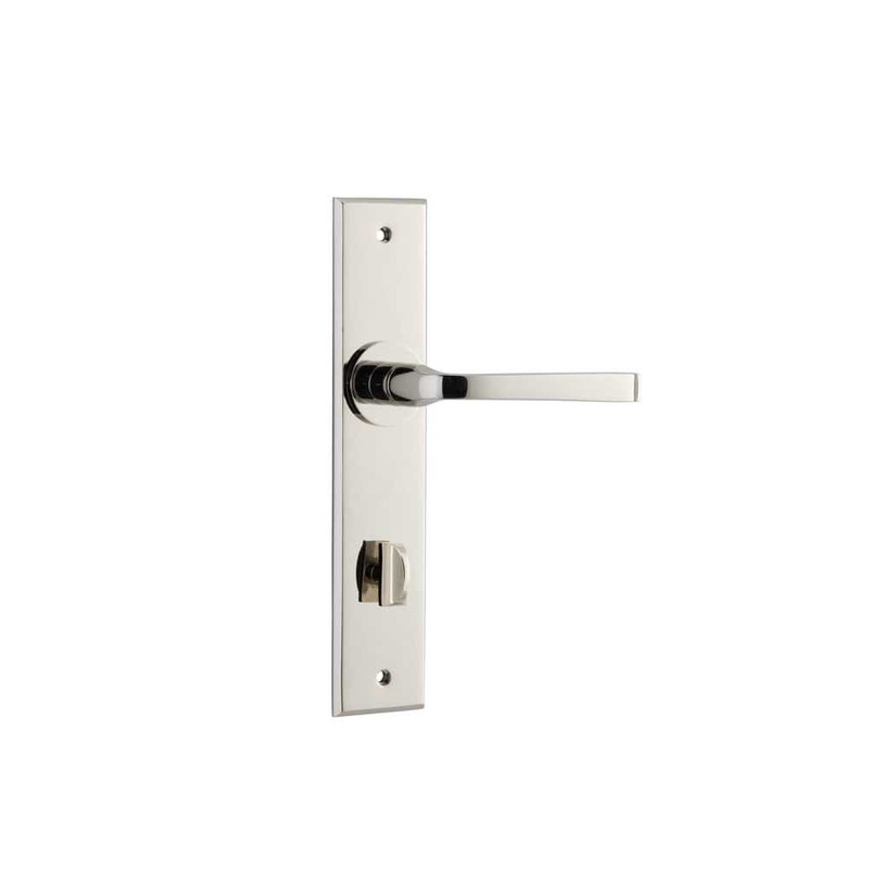 Door Lever Annecy Chamfered Privacy Polished Nickel