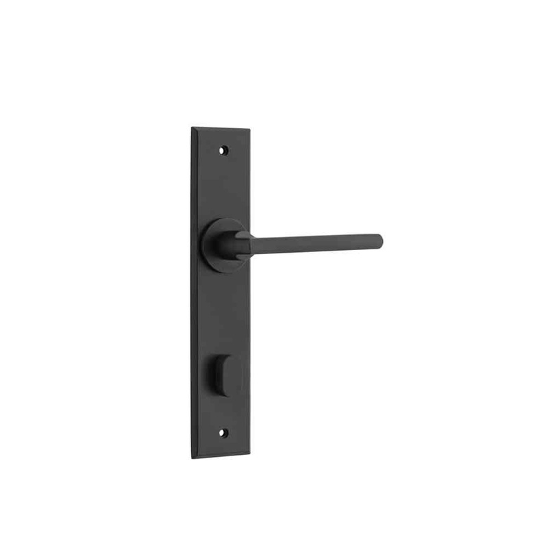Door Lever Baltimore Chamfered Privacy Matt Black