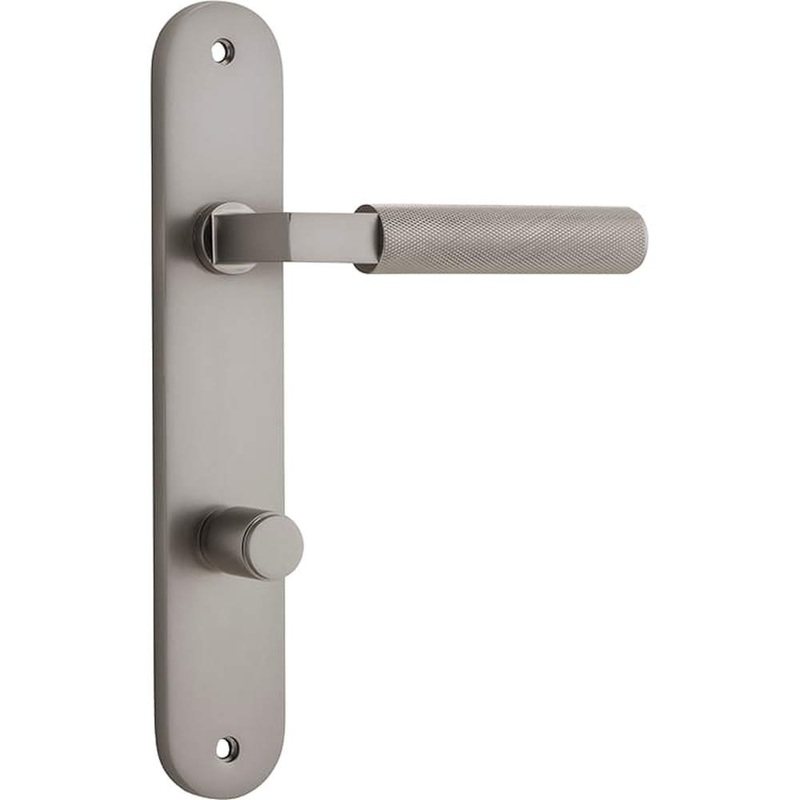 Door Lever Brunswick Oval Privacy Satin Nickel