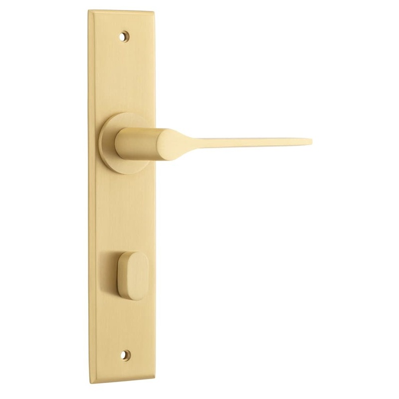 Door Lever Como Chamfered Privacy Brushed Brass
