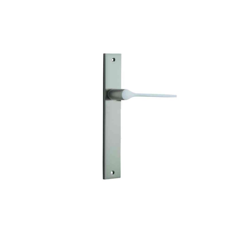 Door Lever Como Rectangular Latch Satin Nickel