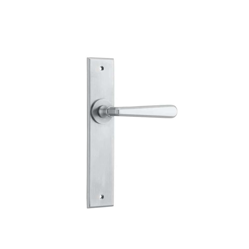 Door Lever Copenhagen Chamfered Latch Pair Brushed Chrome
