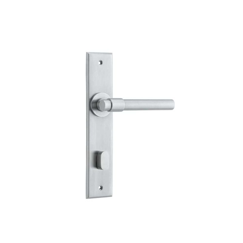 Door Lever Helsinki Chamfered Privacy Brushed Chrome