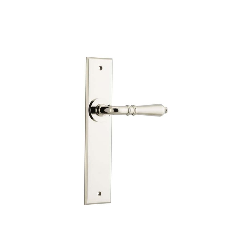 Door Lever Sarlat Chamfered Latch Polished Nickel