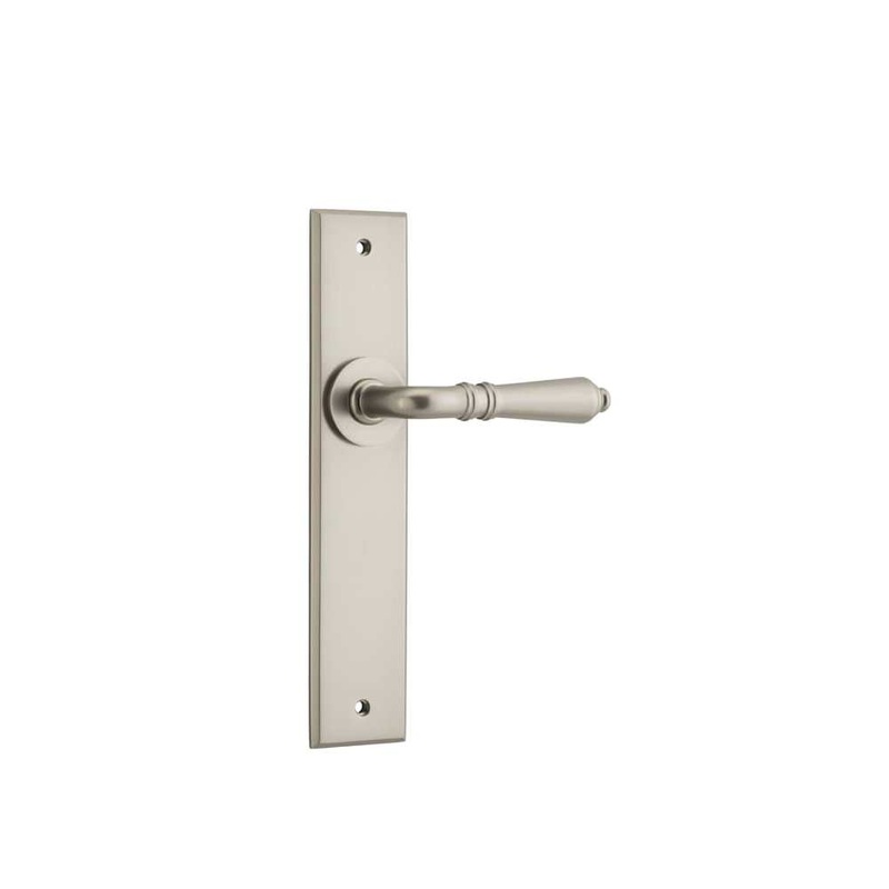 Door Lever Sarlat Chamfered Latch Satin Nickel