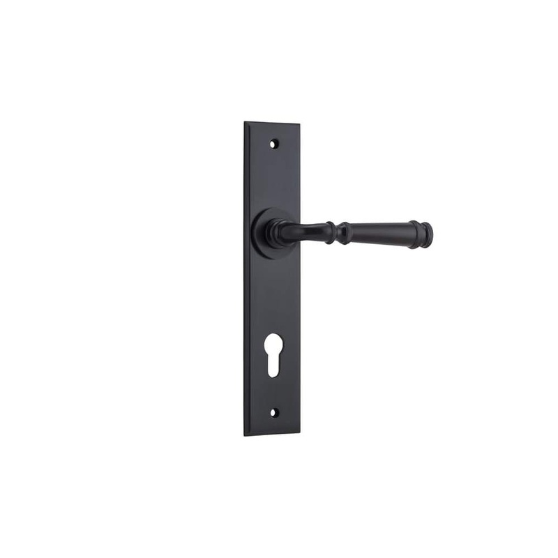 Door Lever Verona Chamfered Euro Matt Black