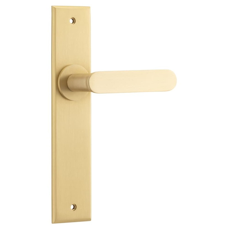 Door Lever Bronte Chamfered Latch Brushed Brass