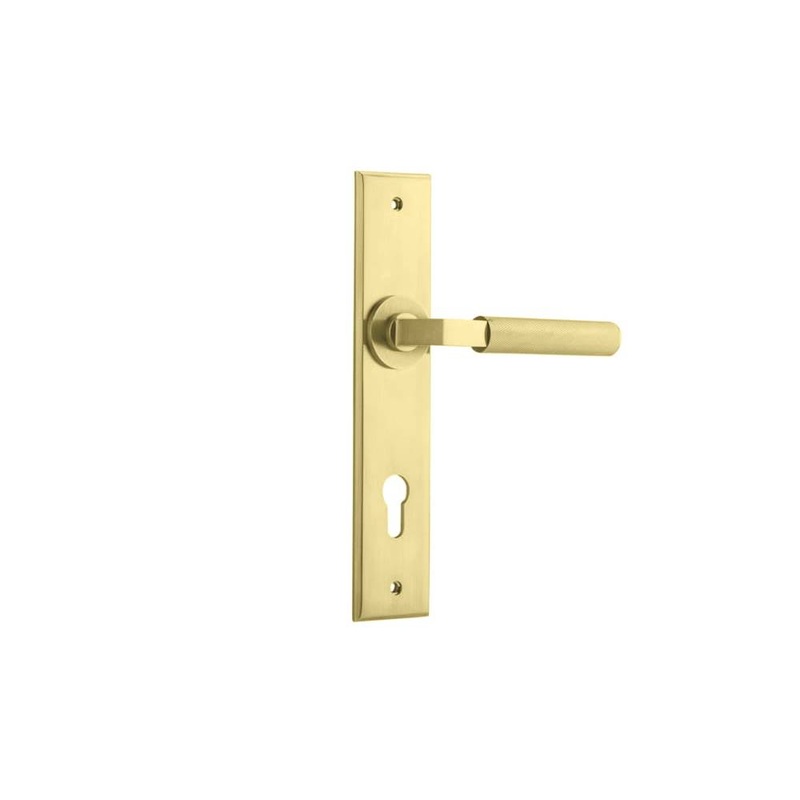 Door Lever Brunswick Chamfered Euro Brushed Gold PVD
